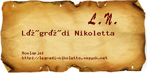 Légrádi Nikoletta névjegykártya