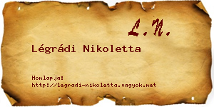 Légrádi Nikoletta névjegykártya