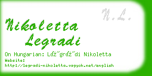 nikoletta legradi business card